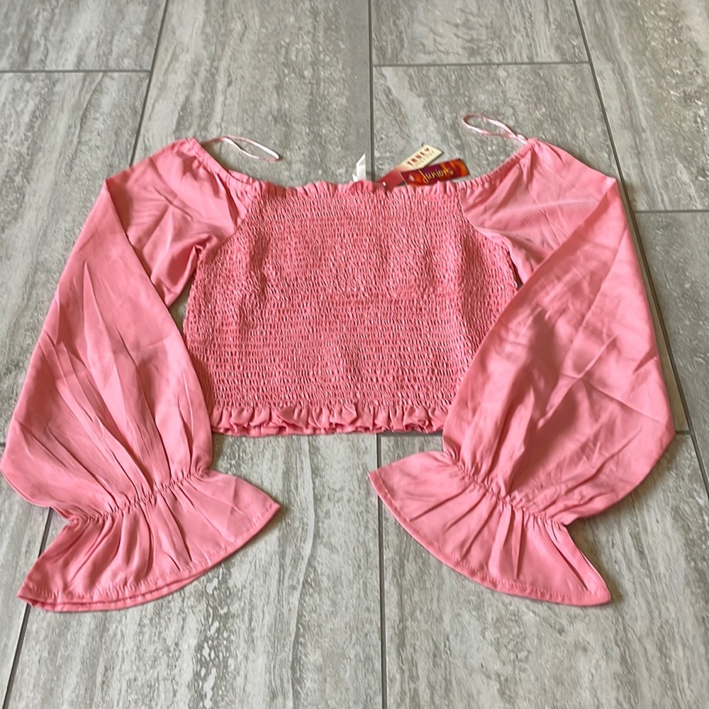 True Destiny,off-shoulder cropped top,Large,mauve(pink/orange )top for Juniors